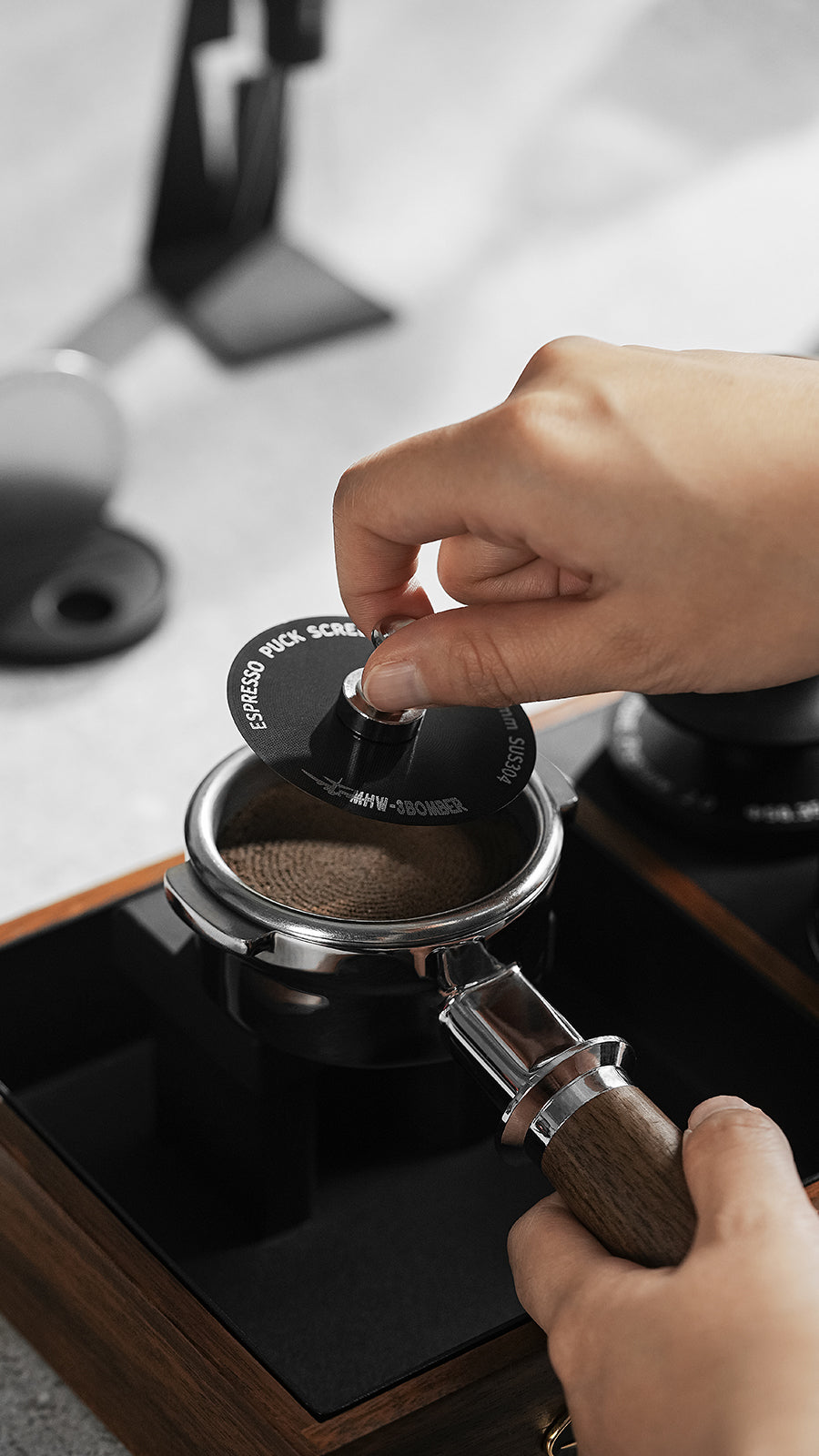 MHW-3BOMBER Espresso Puck Screen - Titanium Black