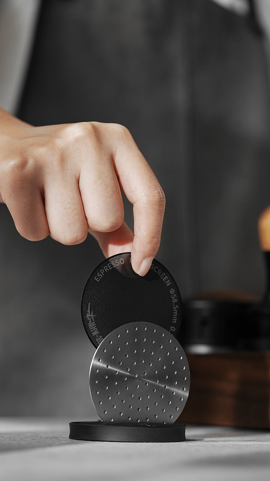 MHW-3BOMBER Espresso Puck Screen - Titanium Black
