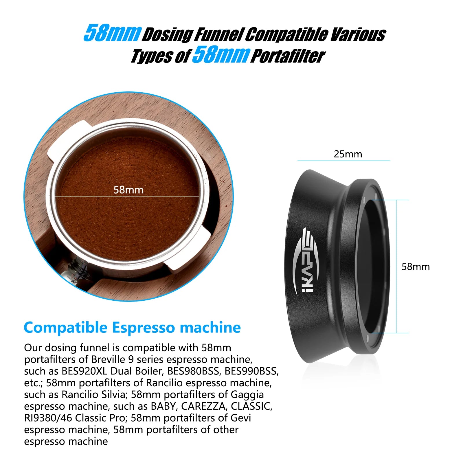 IKAPE V3 Espresso Magnetic Dosing Funnel