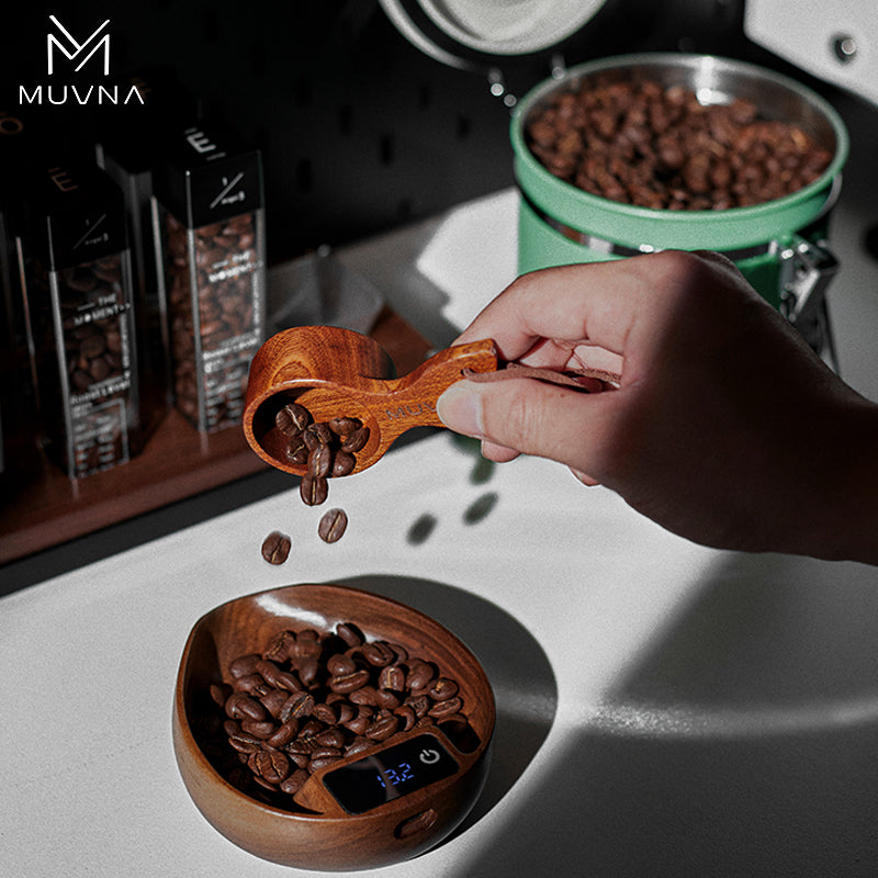 MUVNA Electronic Scale for Coffee Beans Walnut