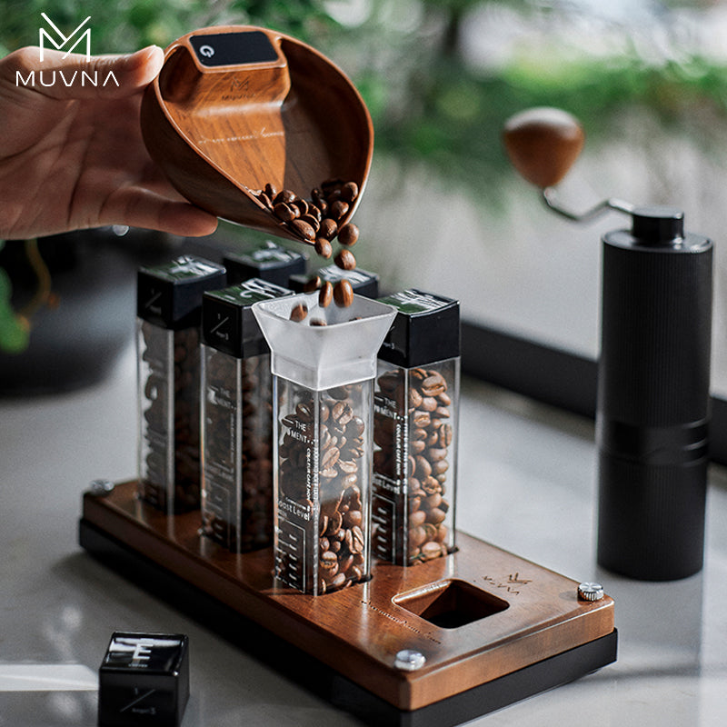 MUVNA Electronic Scale for Coffee Beans Walnut