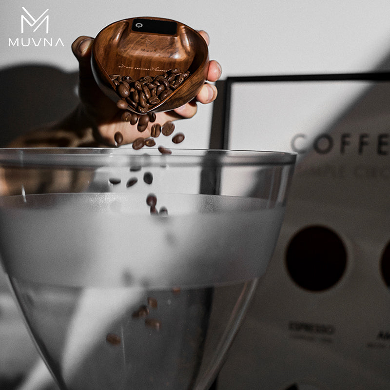 MUVNA Electronic Scale for Coffee Beans Walnut